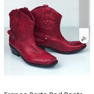 Franco Sarto Red Leather Cowboy boots size 8